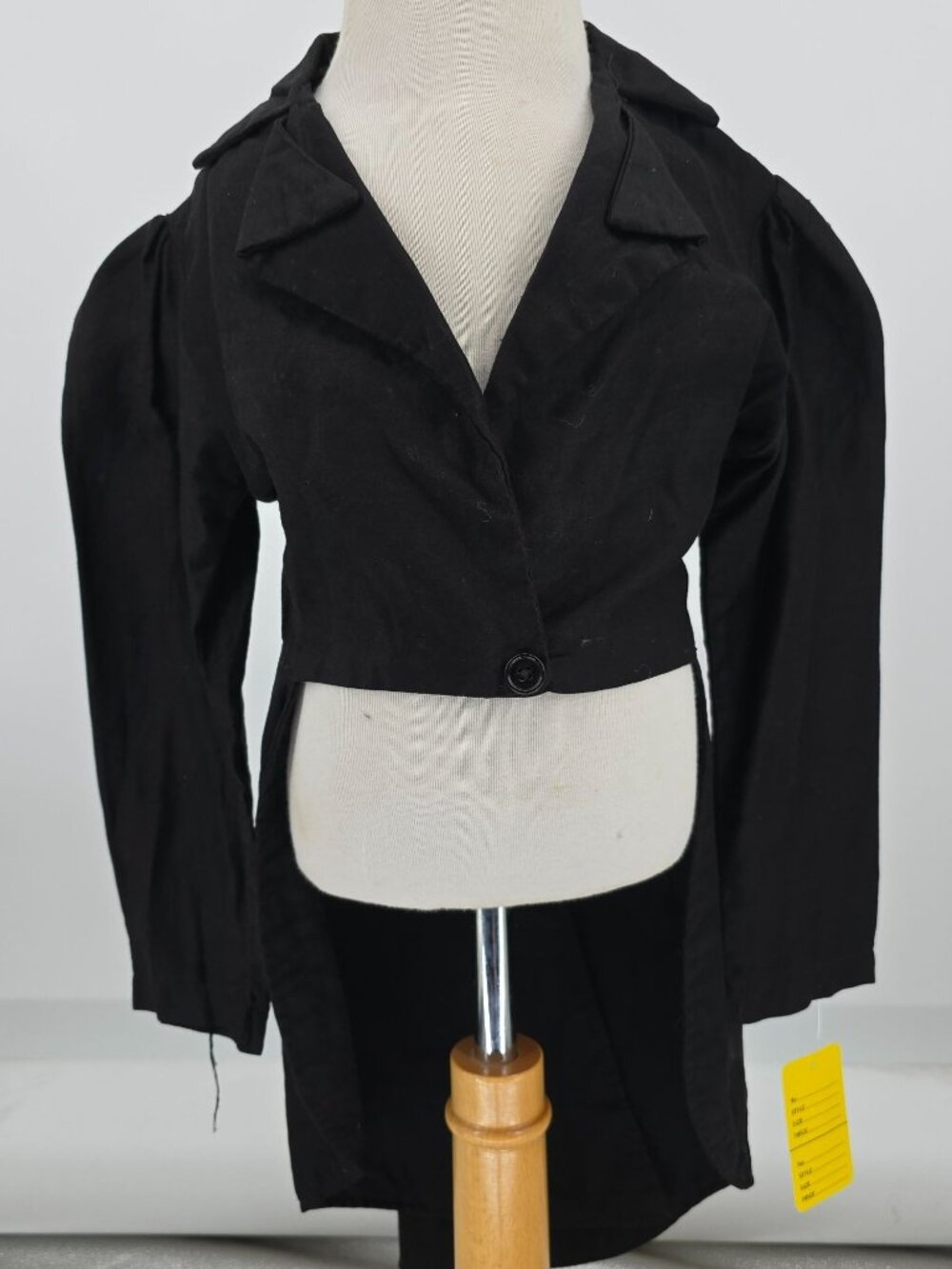 Vintage 1980s Black Victorian-Style Tailcoat Stage Costume (Girls Small)